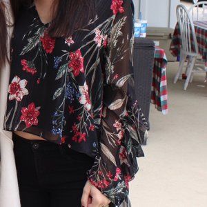 Long Sleeve Floral Blouse